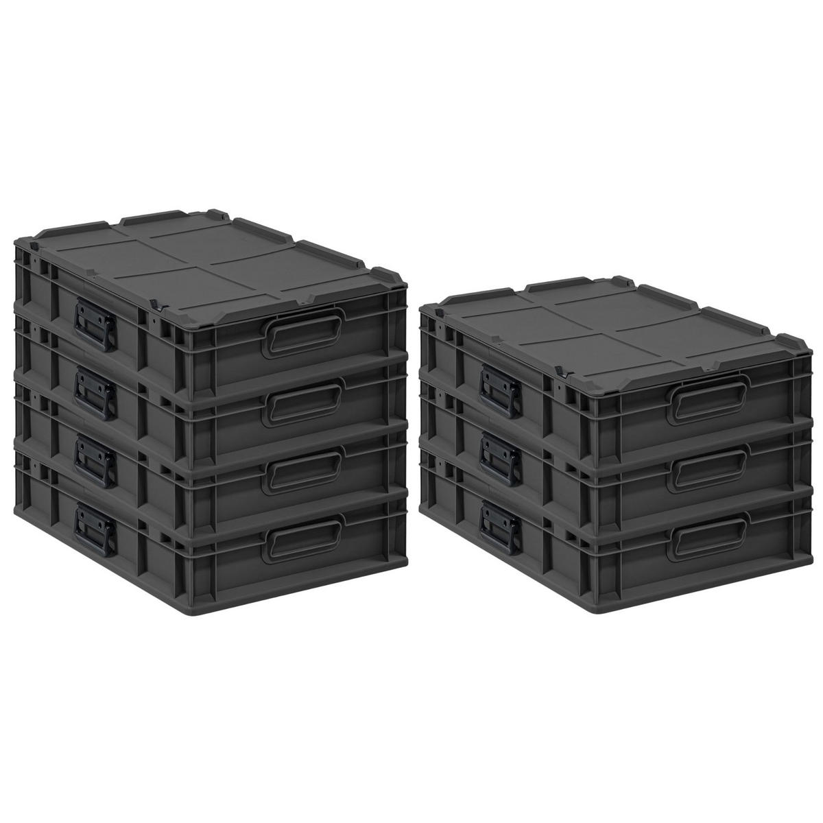 EUROBOX 7x NextGen Portable, HxBxT 13,5x40x60cm, 23 Liter, Schwarz - Schwarz, Kunststoff (40/13.5/60cm) - PROREGAL