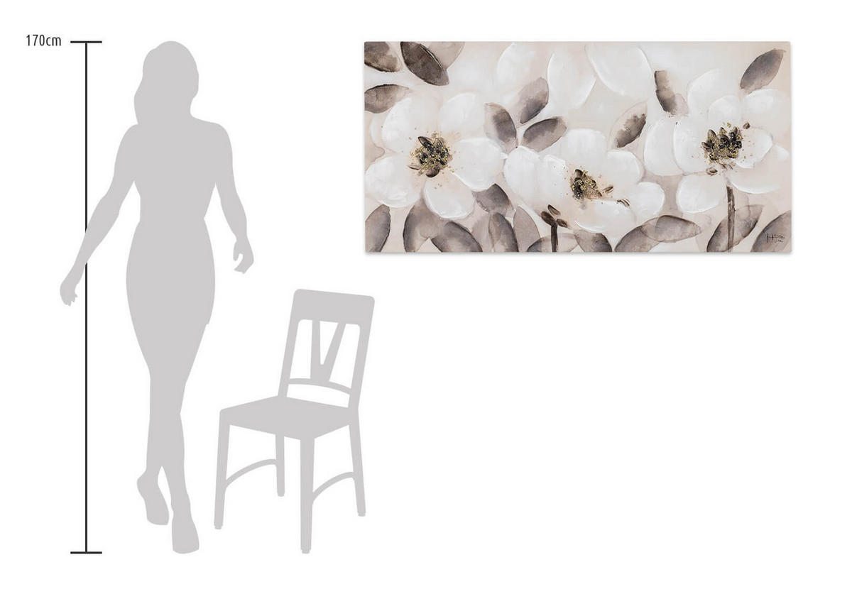OLEJOMAĽBA 120/60 cm, More a pláž - hnedá/béžová, drevo/textil (120/60cm) - KUNSTLOFT