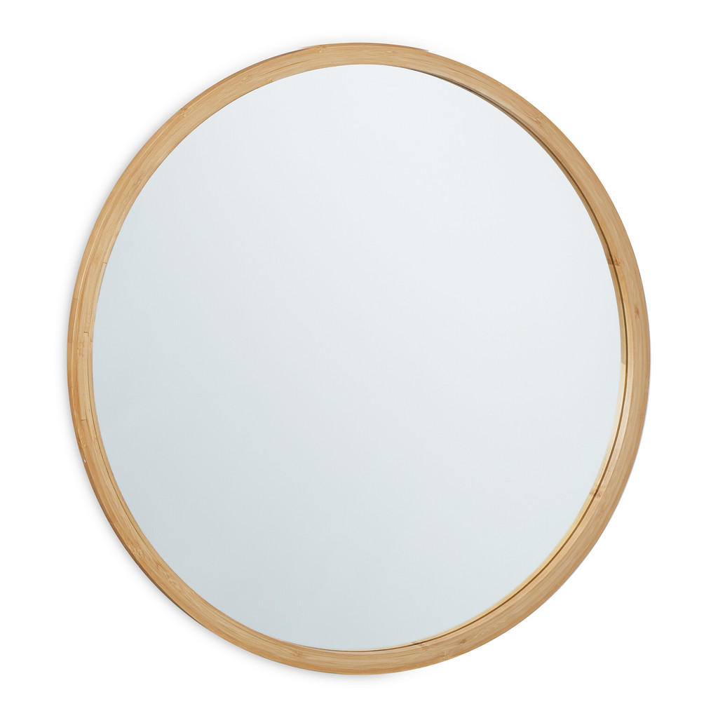 OGLINDĂ Naturală de perete rotundă ramă bambus 61 cm