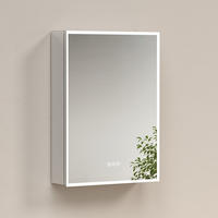 SPIEGELSCHRANK mit Beleuchtung Weiß 70/50 cm - Weiß, Metall (50/70/14.5cm) - EMKE