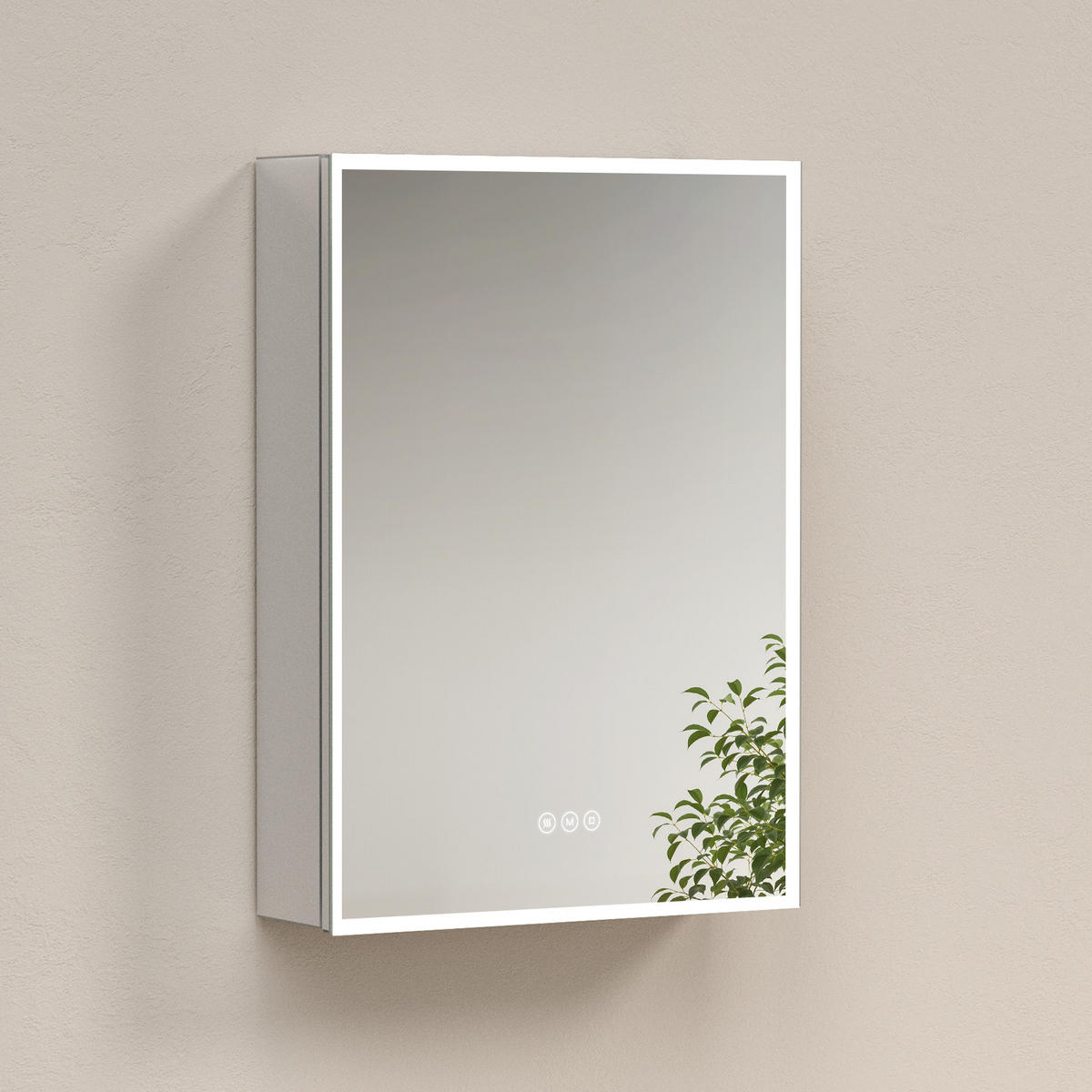 SPIEGELSCHRANK mit Beleuchtung Weiß 70/50 cm - Weiß, Metall (50/70/14.5cm) - EMKE