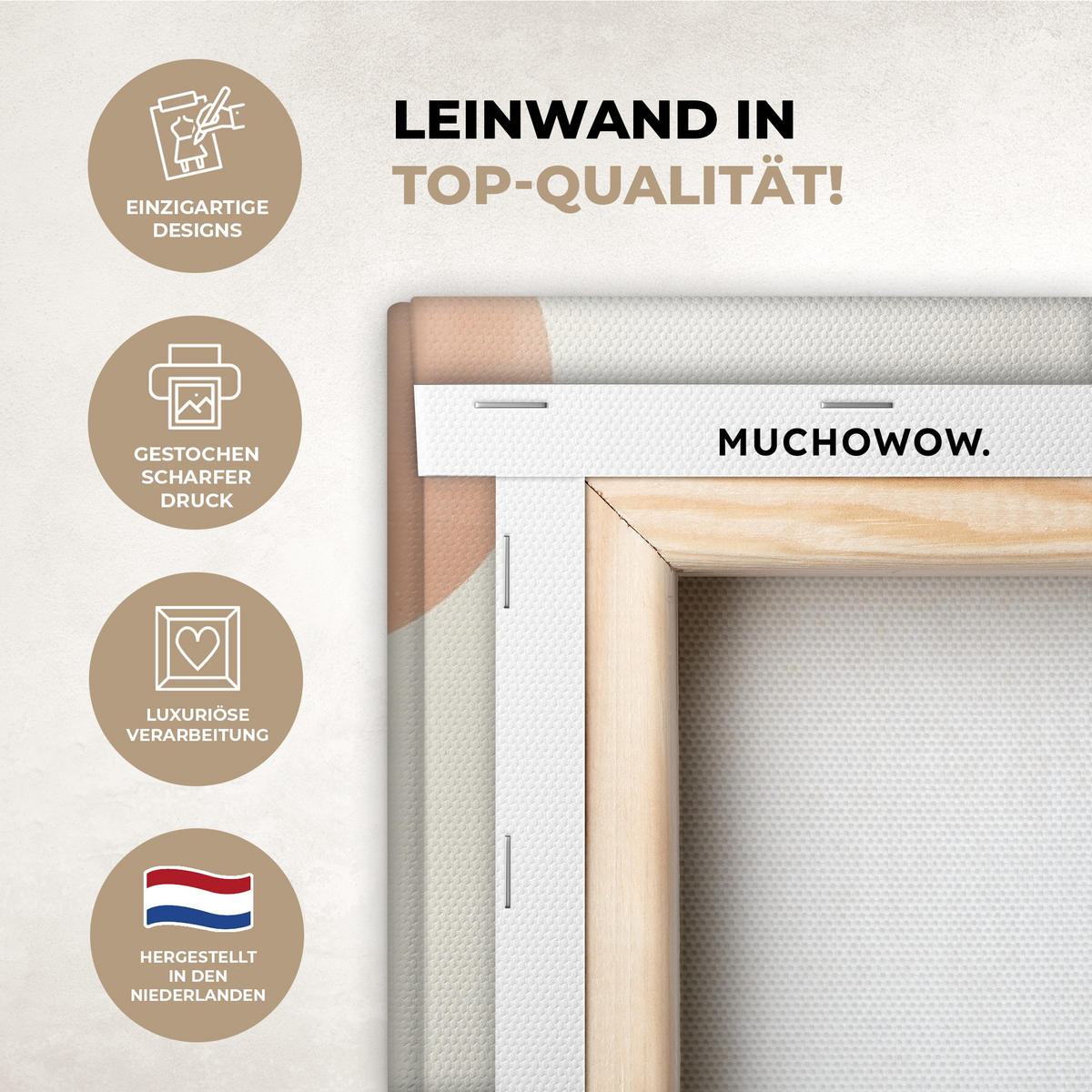 LEINWANDBILD Wabi sabi - Beige - Pflanze XXL 150x100 cm - Sandfarben, Textil (150/100cm) - MuchoWow