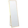 STEHSPIEGEL gold rechteckig 50/156 cm Beauvais - Goldfarben, Metall (7/156/50cm) - Beliani