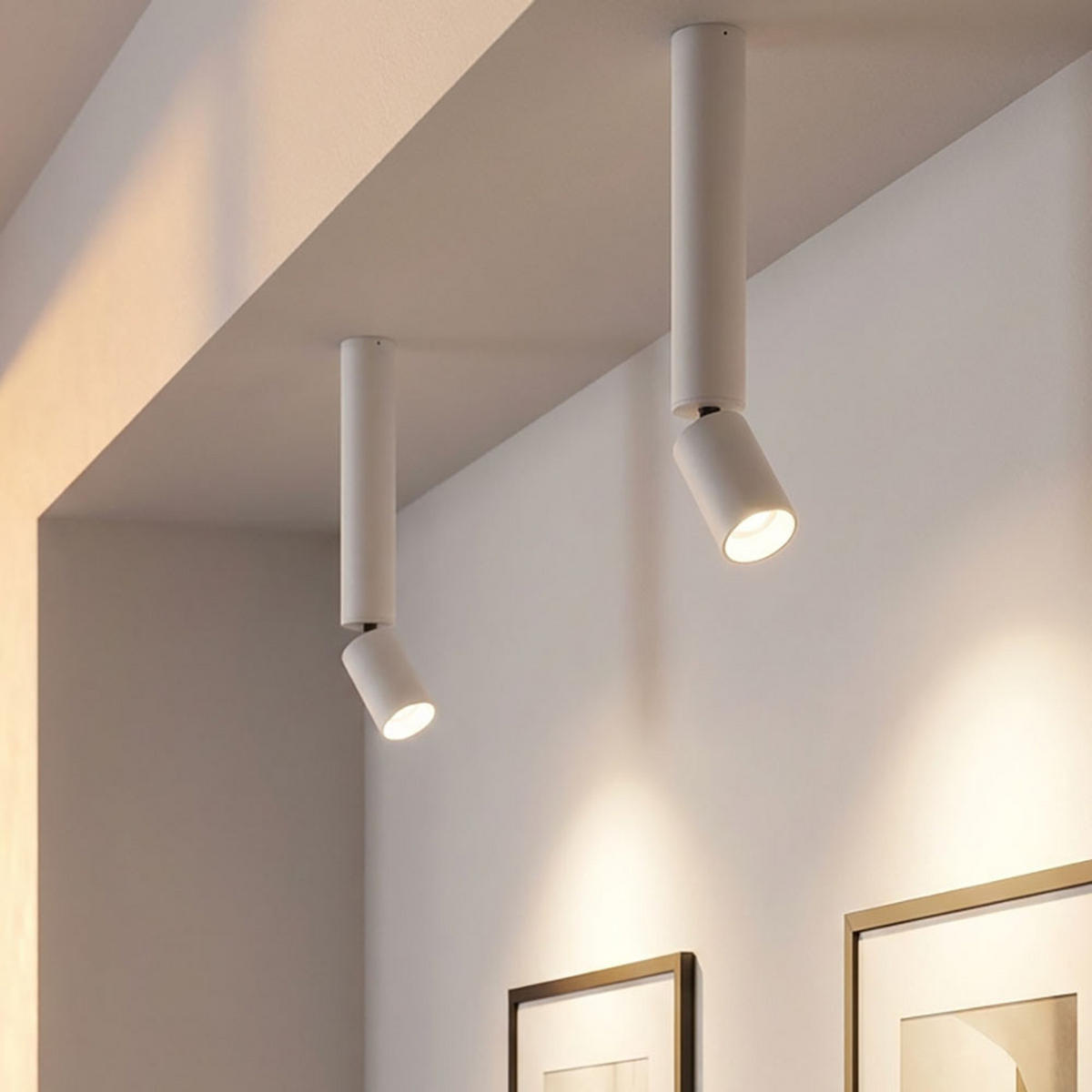 LED DECKENLEUCHTE Aluminium Weiß beweglicher Spot 2er Set - Weiß, Metall (4.5/4.5/38cm) - Globo Lighting