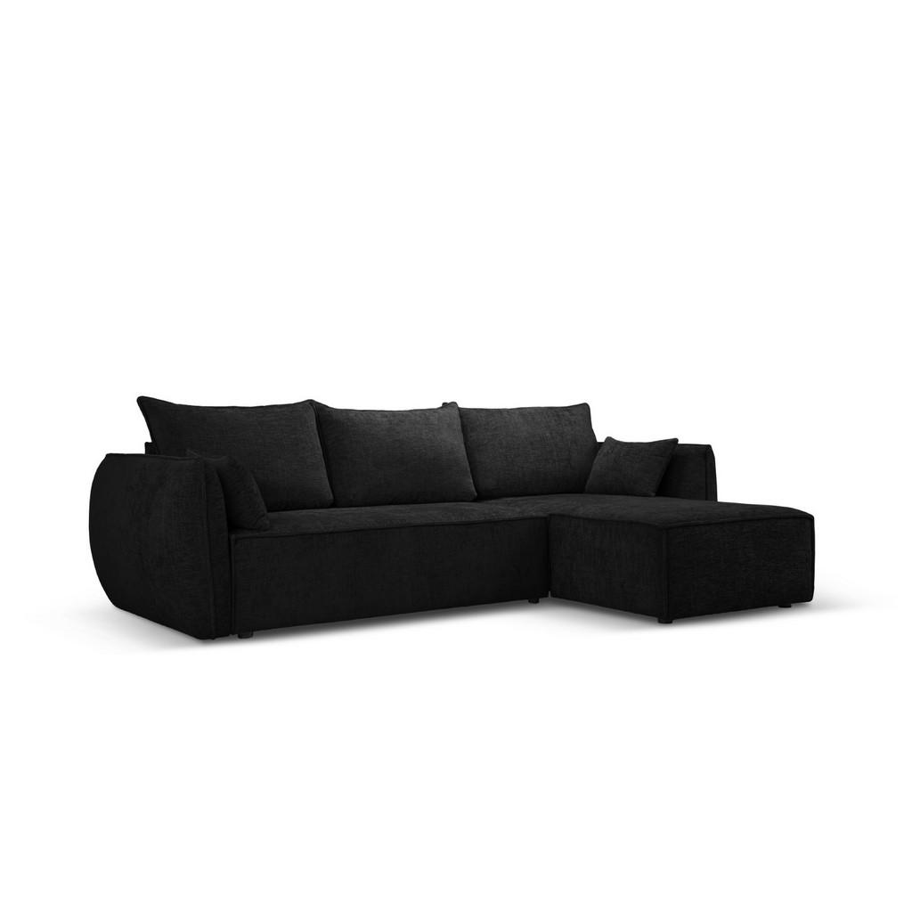 Thumbnail - Micadoni Ausklappbares-Ecksofa, Schwarz, Textil, 4-Sitzer, L-Form, 252x165 cm, Hergestellt in Europa, Oeko-Tex®, Wohnzim...
