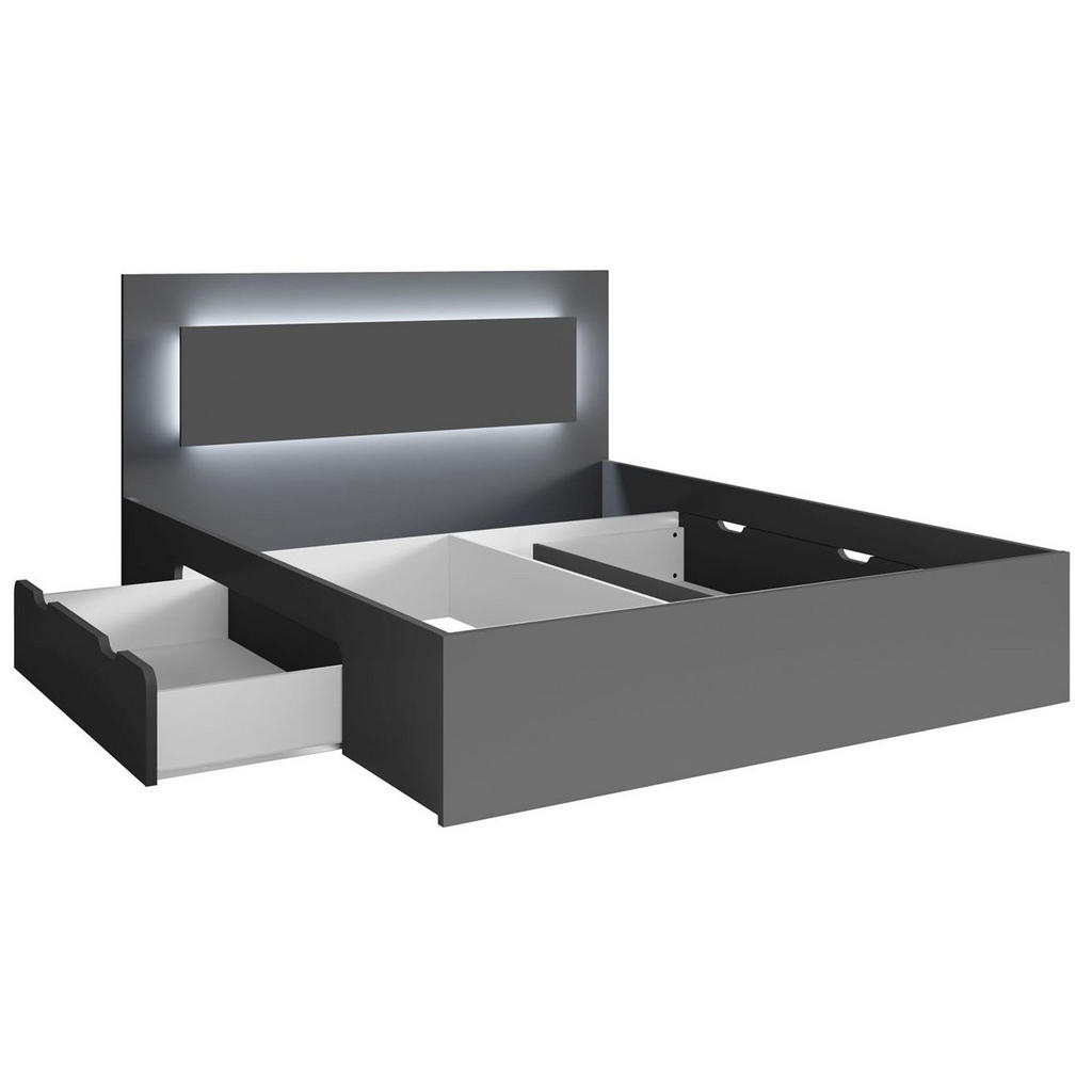 Thumbnail - Feldmann-Wohnen Schlafzimmer-Set, Grau, Holz, 3 Fächer, 8 Schubladen, Rechteckig,Rechteckig, 140x200 cm, Schlafzimmer, B...