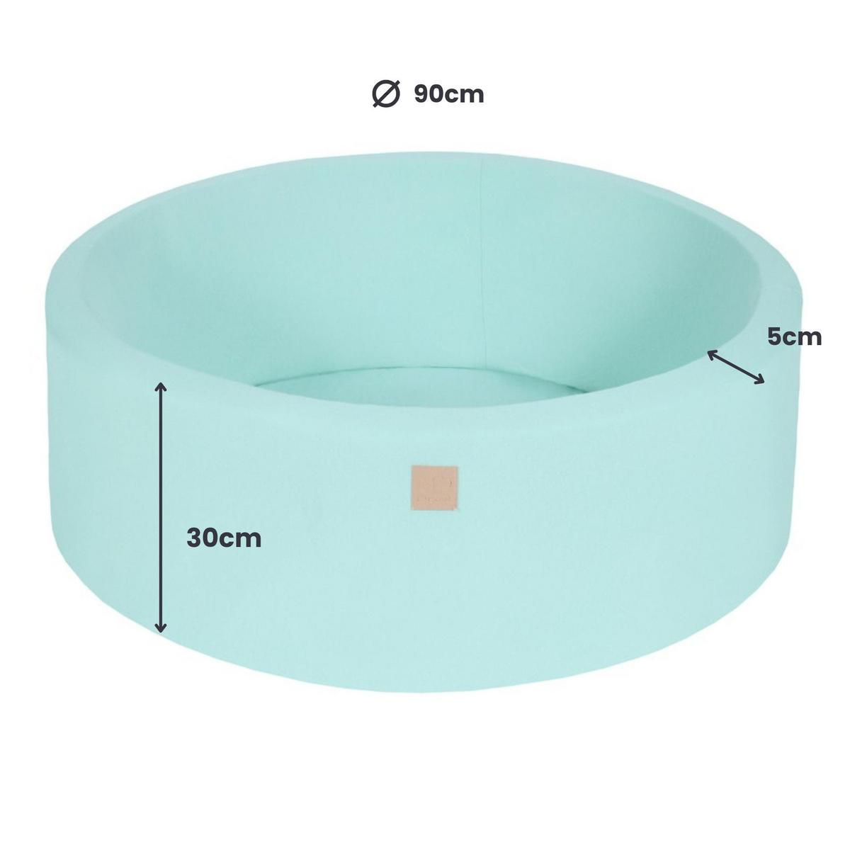 BÄLLEBAD für Kinder, Cotton, Minze - Mintgrün, Textil (90/90/30cm) - MeowBaby