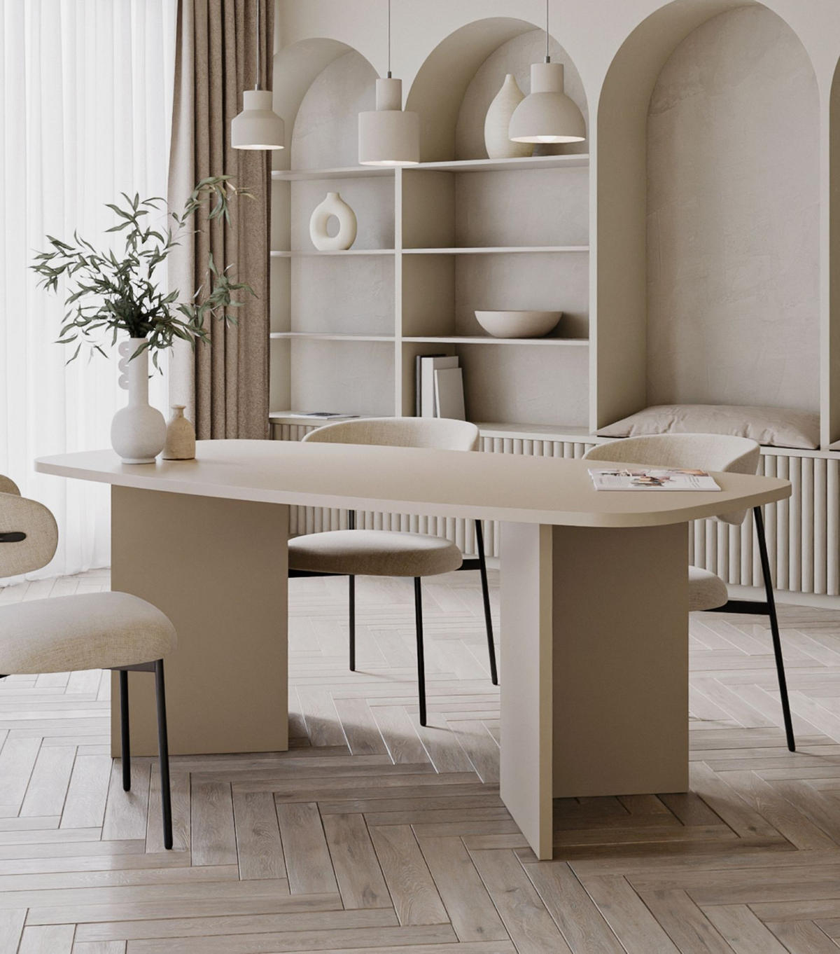 ESSTISCH PIANO Kaschmirgrau 190x100 cm - Taupe, Holzwerkstoff (100/190/74.5cm) - Selsey