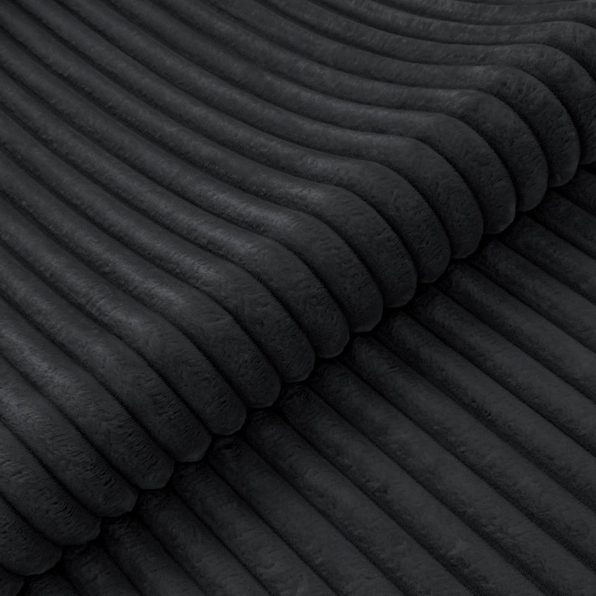 ECKSOFA Wolke mit tiefer Sitzfläche, Schlaffunktion und praktischem Bettkasten aus weichem Schwarz Cordstoff - Schwarz, Holz/Kunststoff (225/162cm) - S-Style