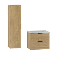 BADMÖBEL 60cm Astrid 2er-Set Holz - Braun, Holzwerkstoff (60/50/45.8cm) - Petits-meubles