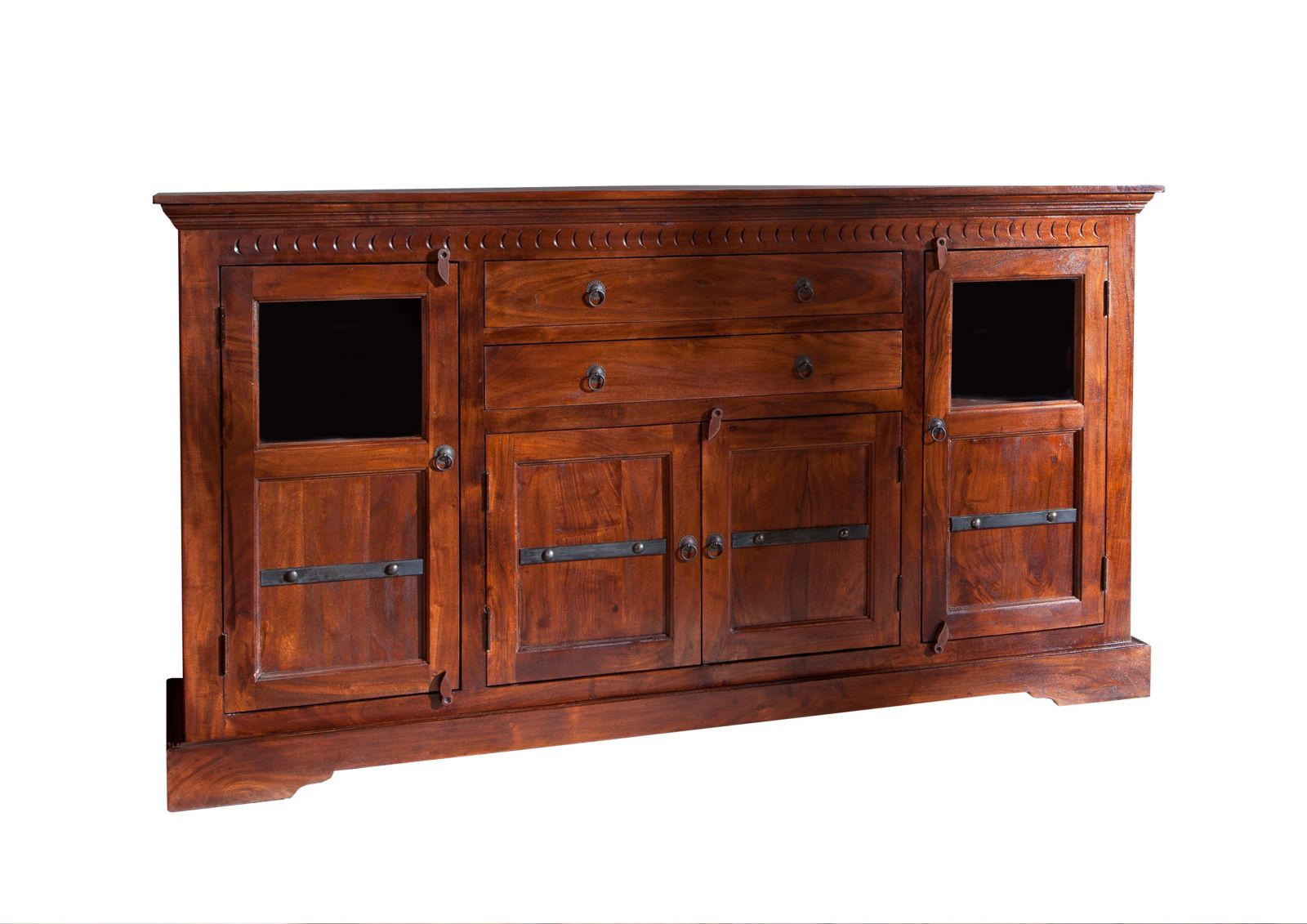 SIDEBOARD Akazie 181x50x100 nougat lackiert OXFORD #453 - Dunkelbraun, Holz (181/100/50cm) - Massivmoebel24