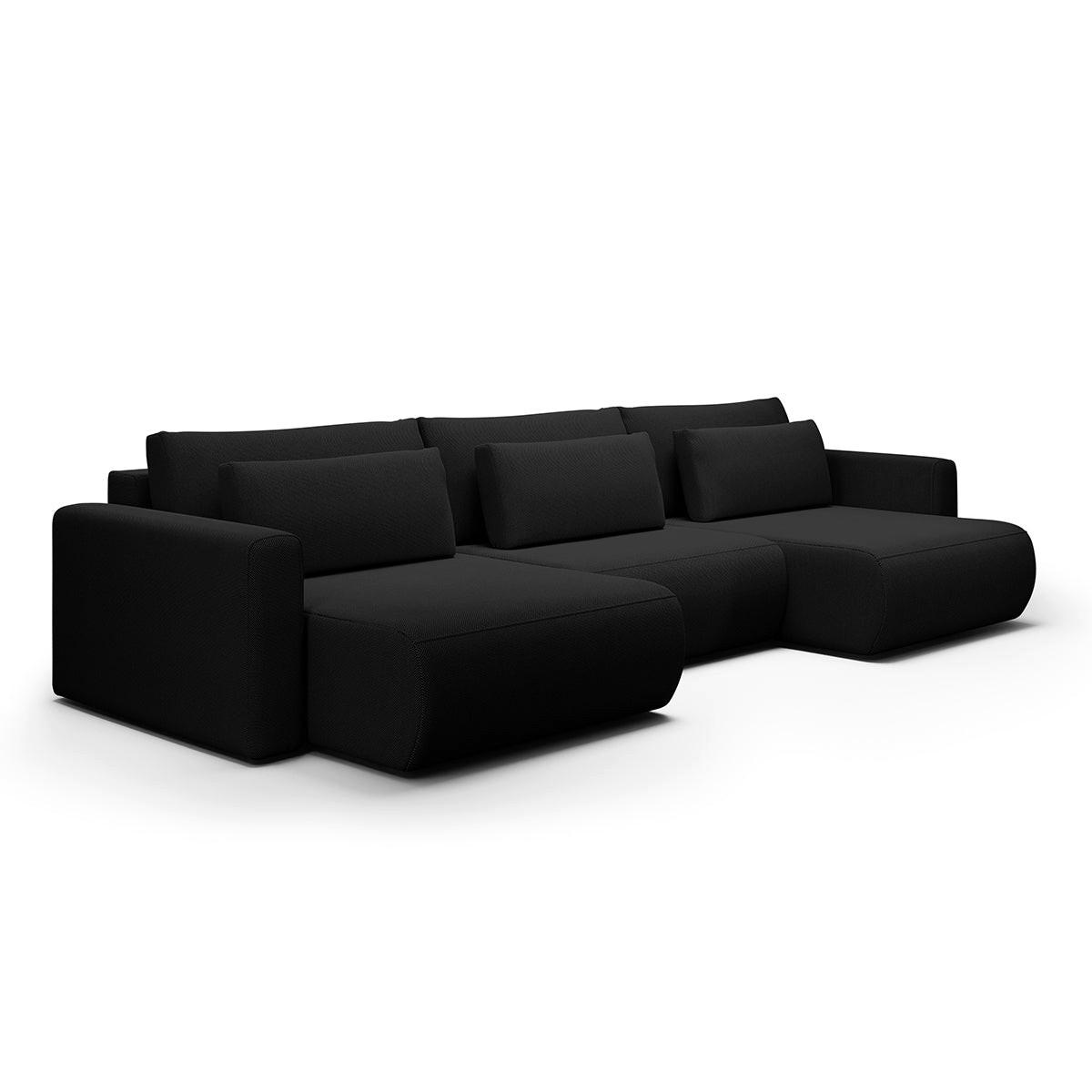 Petits-meubles Panoramasofa Schwarz 340x82x149 cm