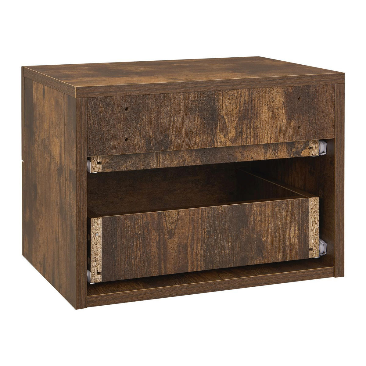 WANDSCHRANK Nachttisch mit 2 Schubladen Holzoptik 40x29x30 cm - Braun, Holz (40/30/29cm) - Juskys