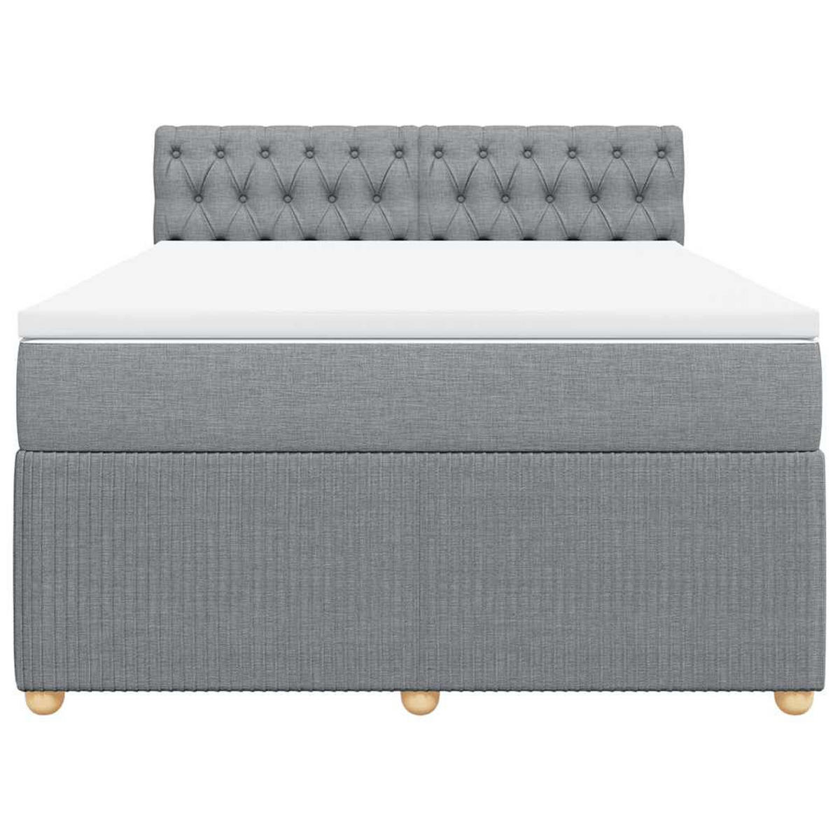 BOXSPRINGBETT 160/200 Cm Grau Gewebe - Grau, Textil (160/200cm) - vidaXL