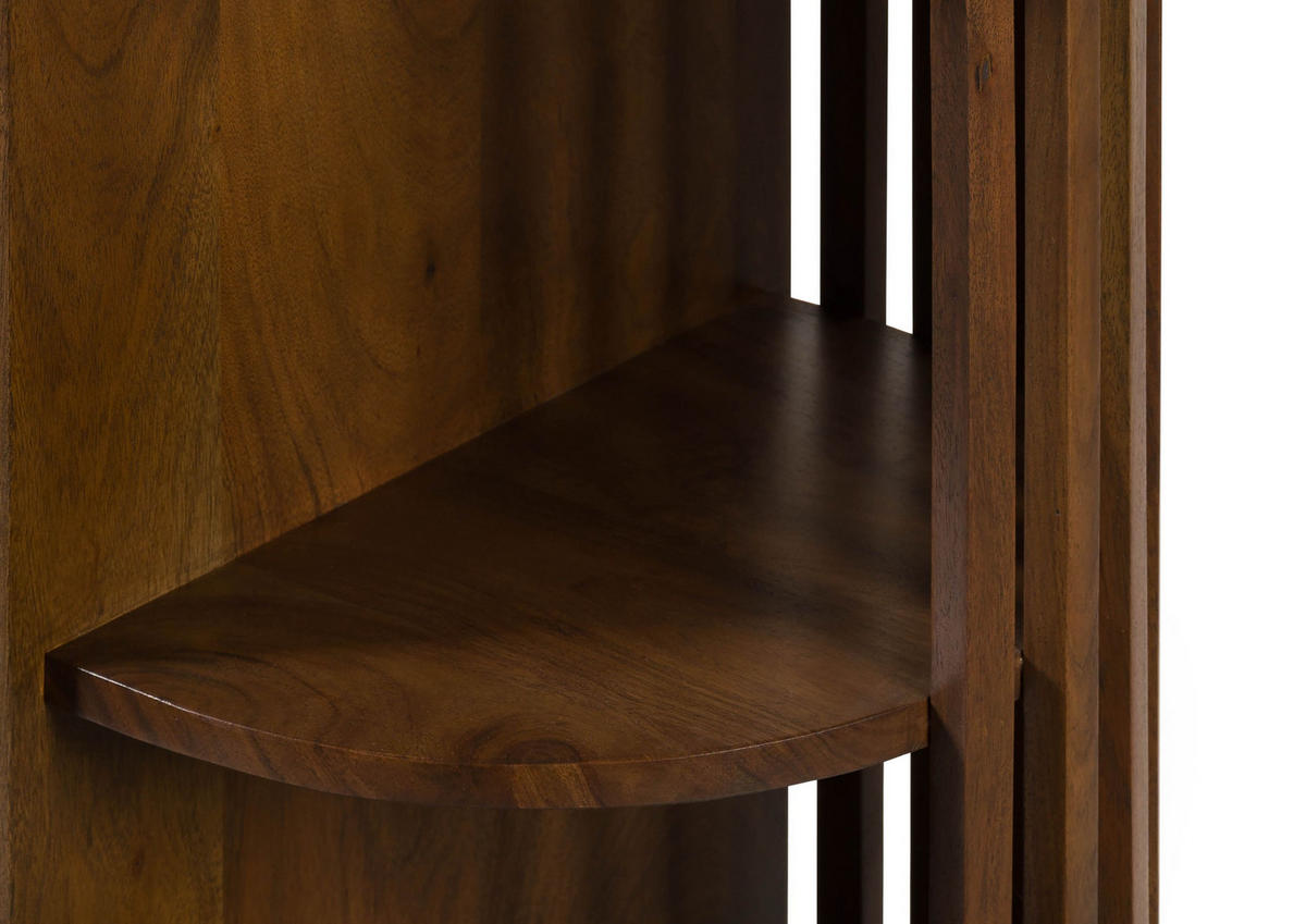 VITRINE Akazie 120x40x178 natur lackiert MADRID #50 - Braun, Holz (120/178/40cm) - Massivmoebel24