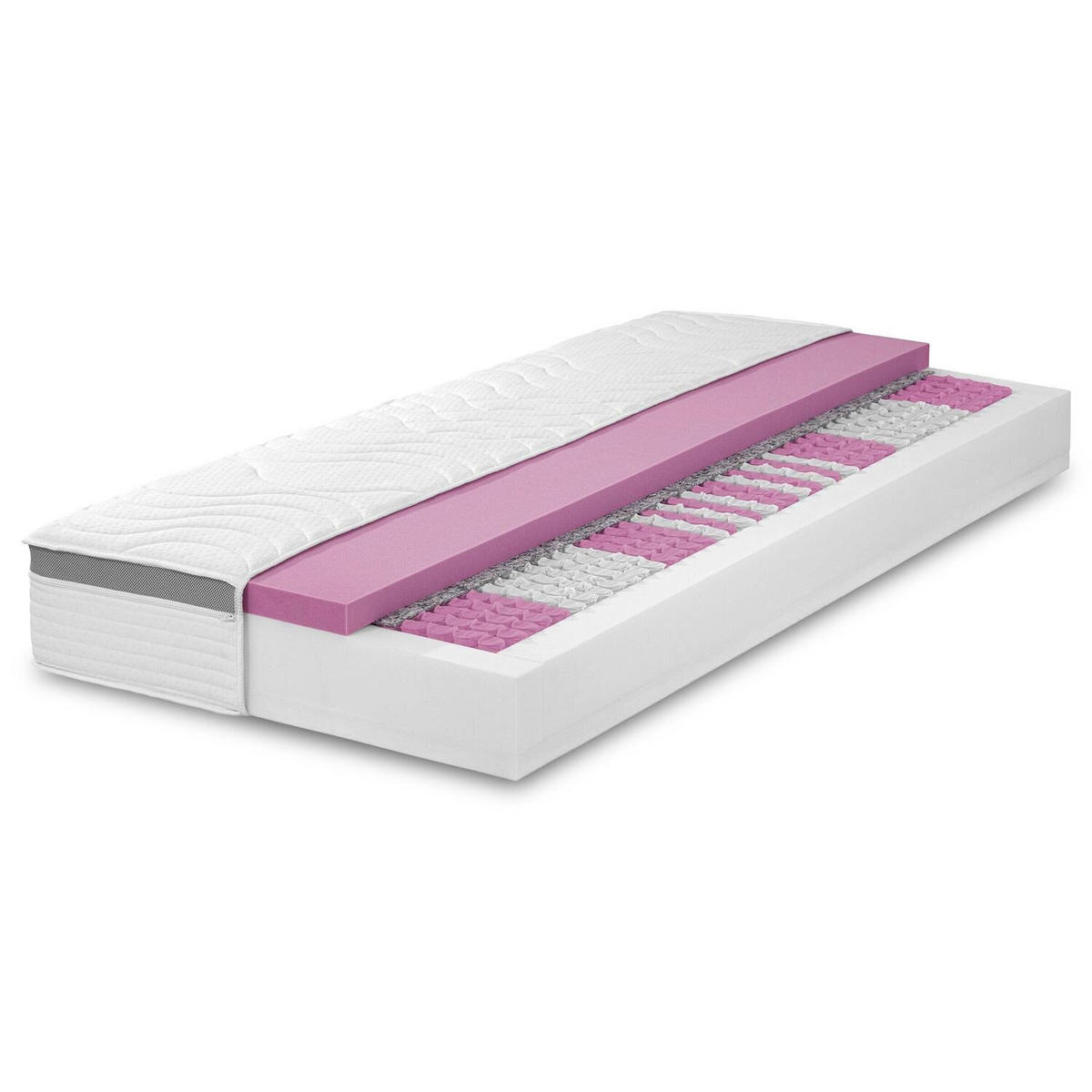 FEDERKERNMATRATZE Diamond 140x200 cm - Weiß, Textil (140/200cm) - Sleezzz
