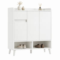 SCHUHSCHRANK mit verstellbaren Einlegeböden 90 x 35 x 99 cm Weiß - Weiß, Holzwerkstoff (35/99/90cm) - Beauniv