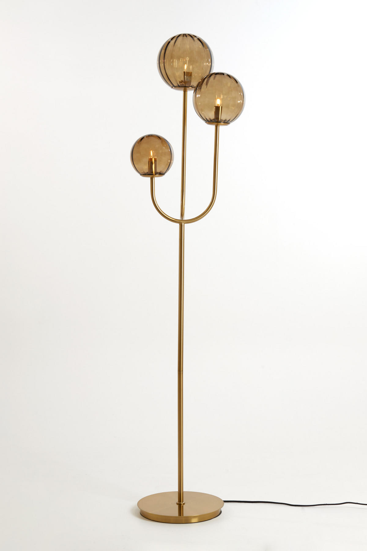 STEHLEUCHTE Magdala Braun Ø38/162 cm - Goldfarben, Metall (38/20/162cm) - Light & Living