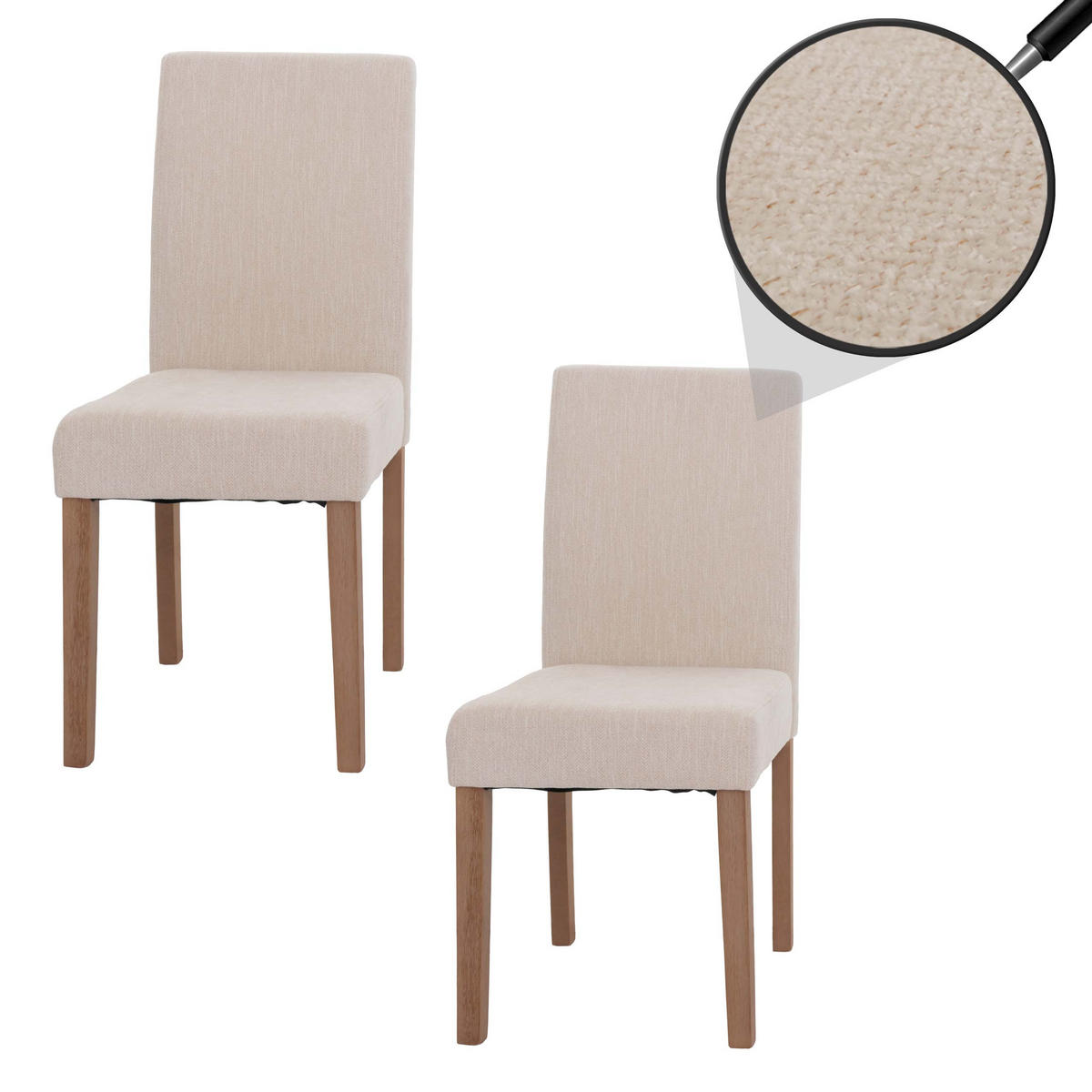 ESSZIMMERSTUHL Cremeweiß 2er-Set - Weiß, Textil (42/90/50cm) - MCW