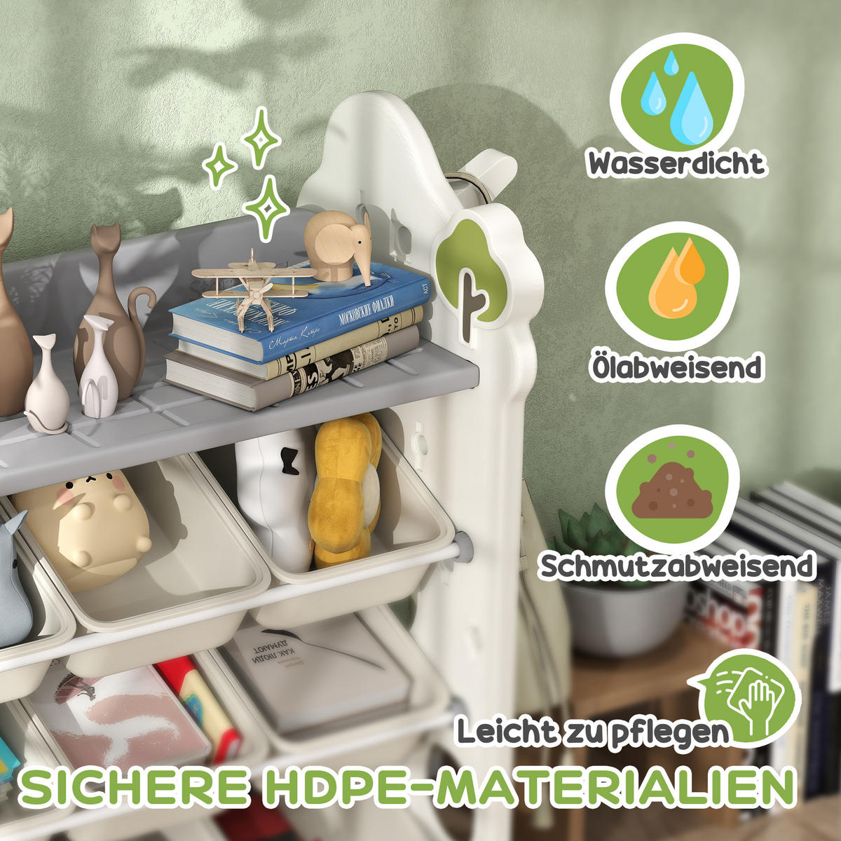 KINDERREGAL - Creme/Weiß, Kunststoff (42/94/77cm) - AIYAPLAY