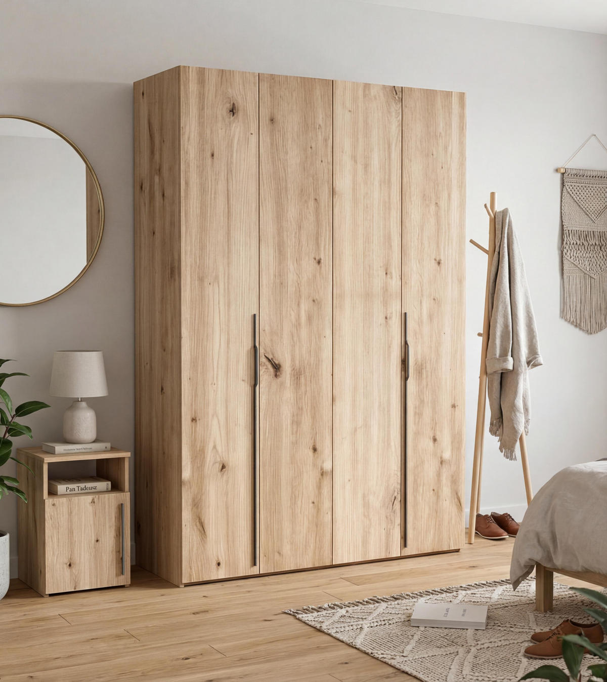FALTTÜRENSCHRANK Omodeo 170 cm breit in Artisan-Eiche – mit WingLine-Falttüren - Eiche Artisan, Holzwerkstoff (170/240/58cm) - AX Living