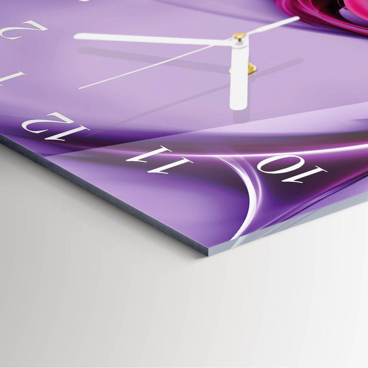 WANDUHR 30x30 cm - Abstraktion - Lila, Glas (30/30/0.4cm) - TULUP