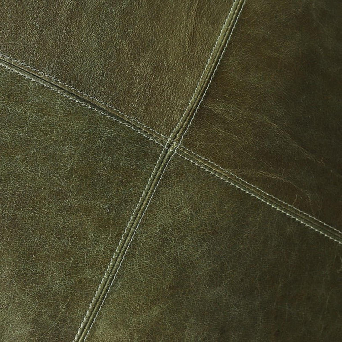 POUF 75/75/45 cm Echtleder Olivgrün - Grün, Leder (75/45/75cm) - Furnhouse