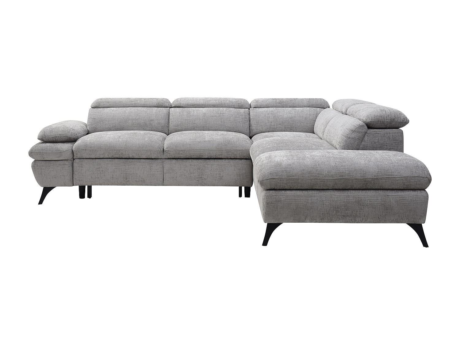 SCHLAFSOFA - 5 Personen - Stoff - Grau - - Grau, Textil (280/79/233cm) - Vente-Unique