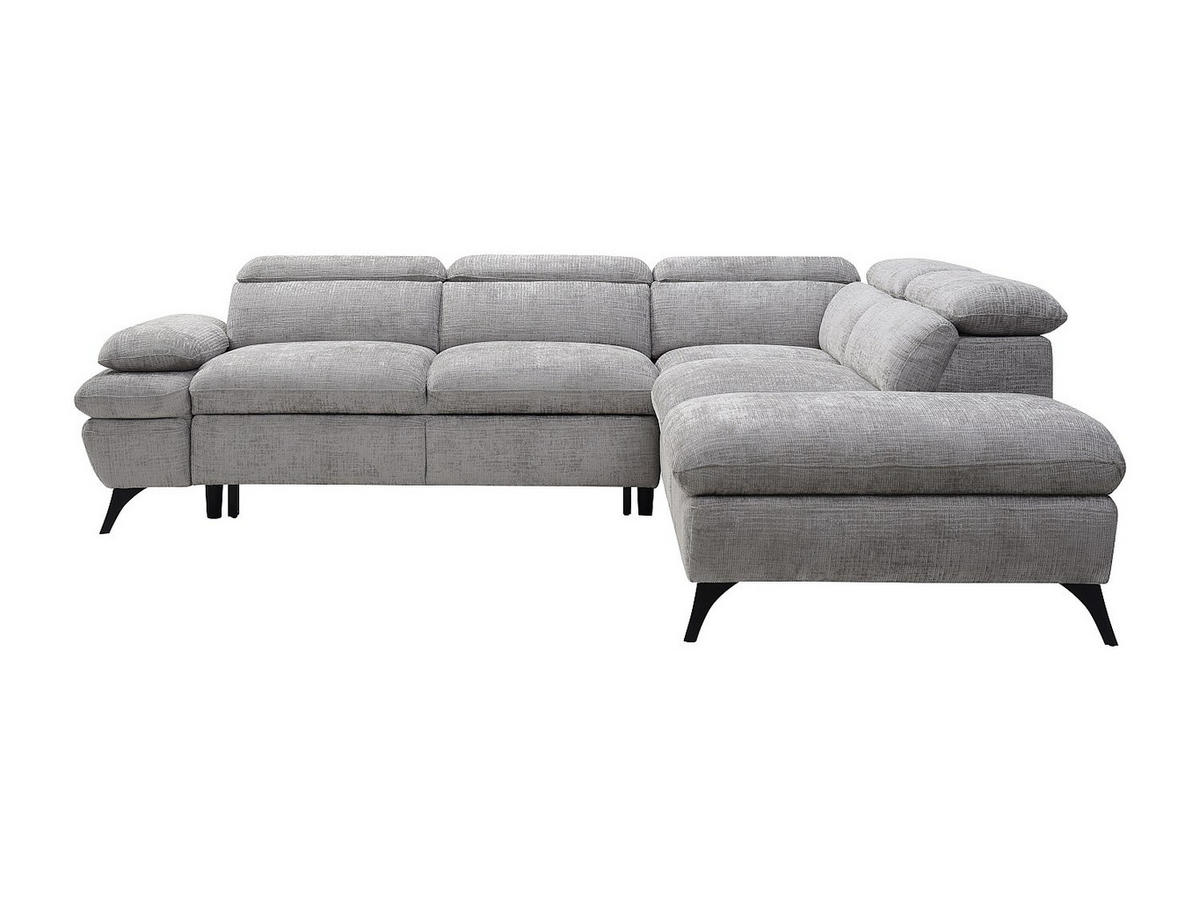 ECKSOFA mit Schlaffunktion - Ecke rechts - Strukturstoff - mit Rückenlehne - Grau - SURDELI - Grau, Textil (280/233cm) - Vente-Unique