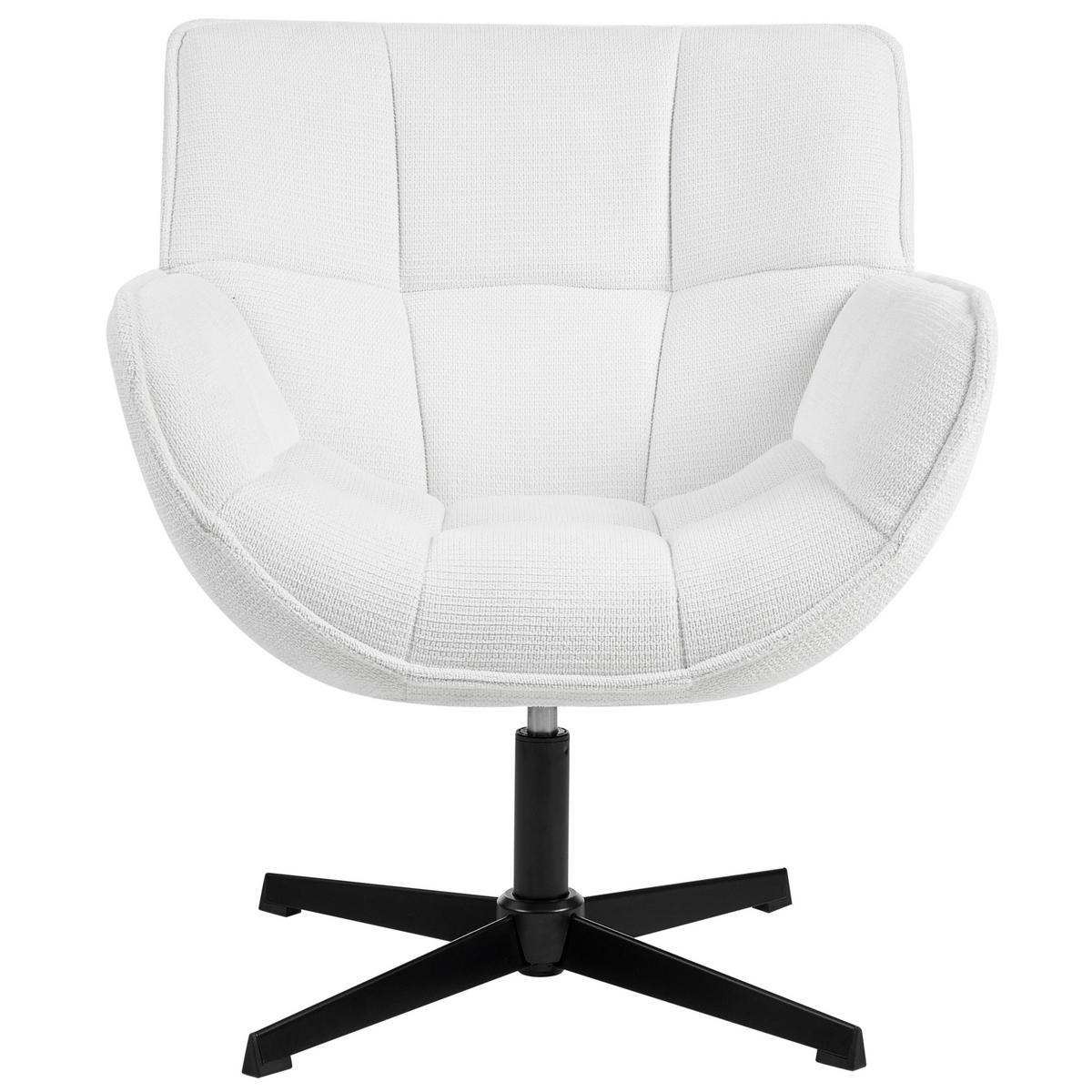 DREHSESSEL Stoff Weiß Auma - Weiß, Textil (71/85/78cm) - Beliani