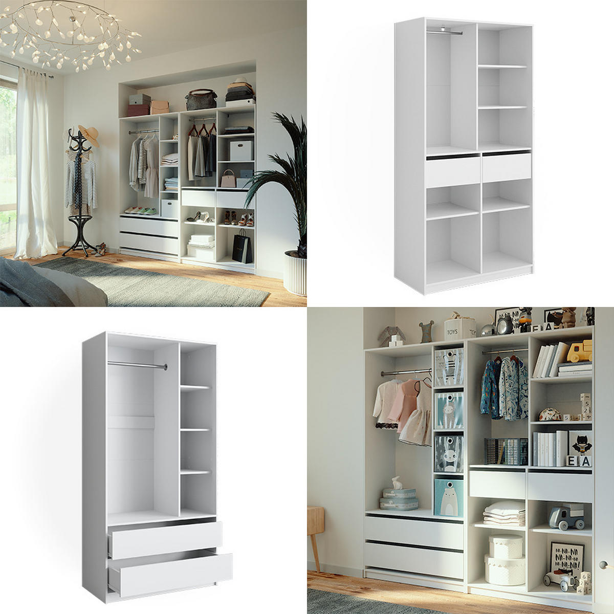 ŠATNÍ SKŘÍŇ Elmo Bílá - bílá, kompozitní dřevo (200/200/50cm) - Vicco