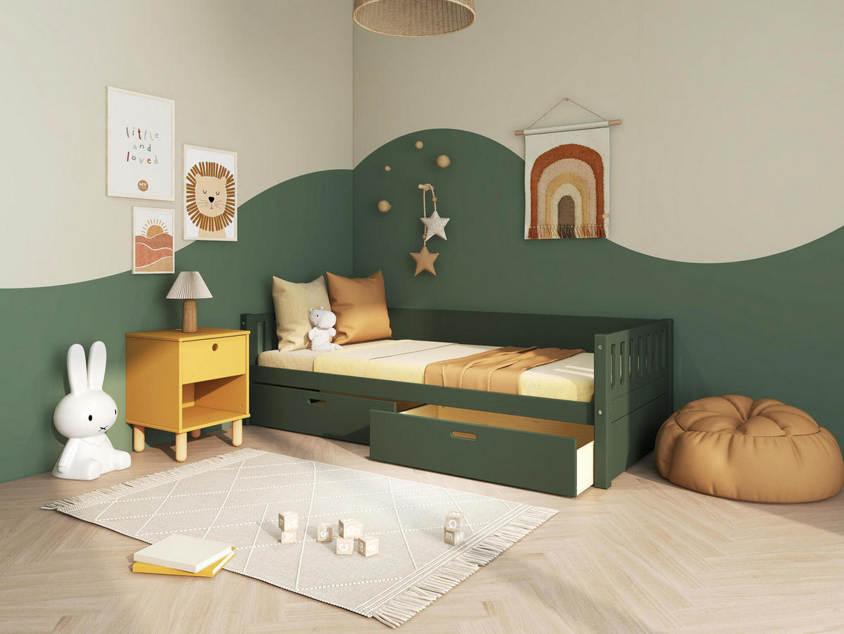 KINDERBETT VIGGO Grün 208x98x61 cm - Grün, Holz - FURNLUX