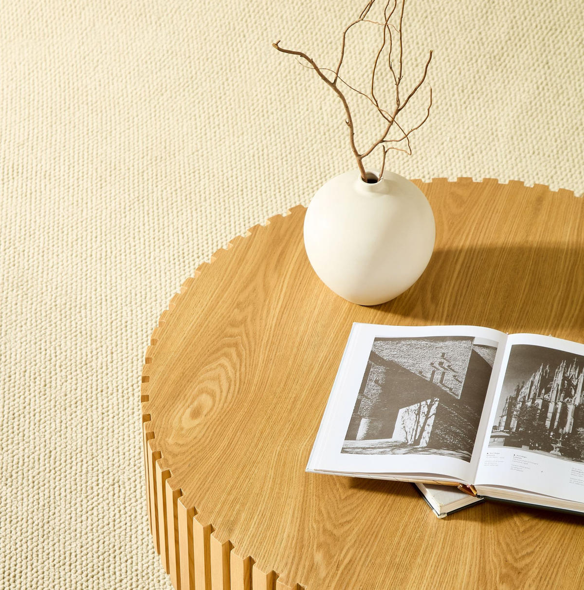 COUCHTISCH 80/80/35 cm mit umlaufender Rille, stabilem MDF-Korpus und pflegeleichter Oberfläche, Natur - Naturfarben, Holzwerkstoff (80/80/35cm) - Redom