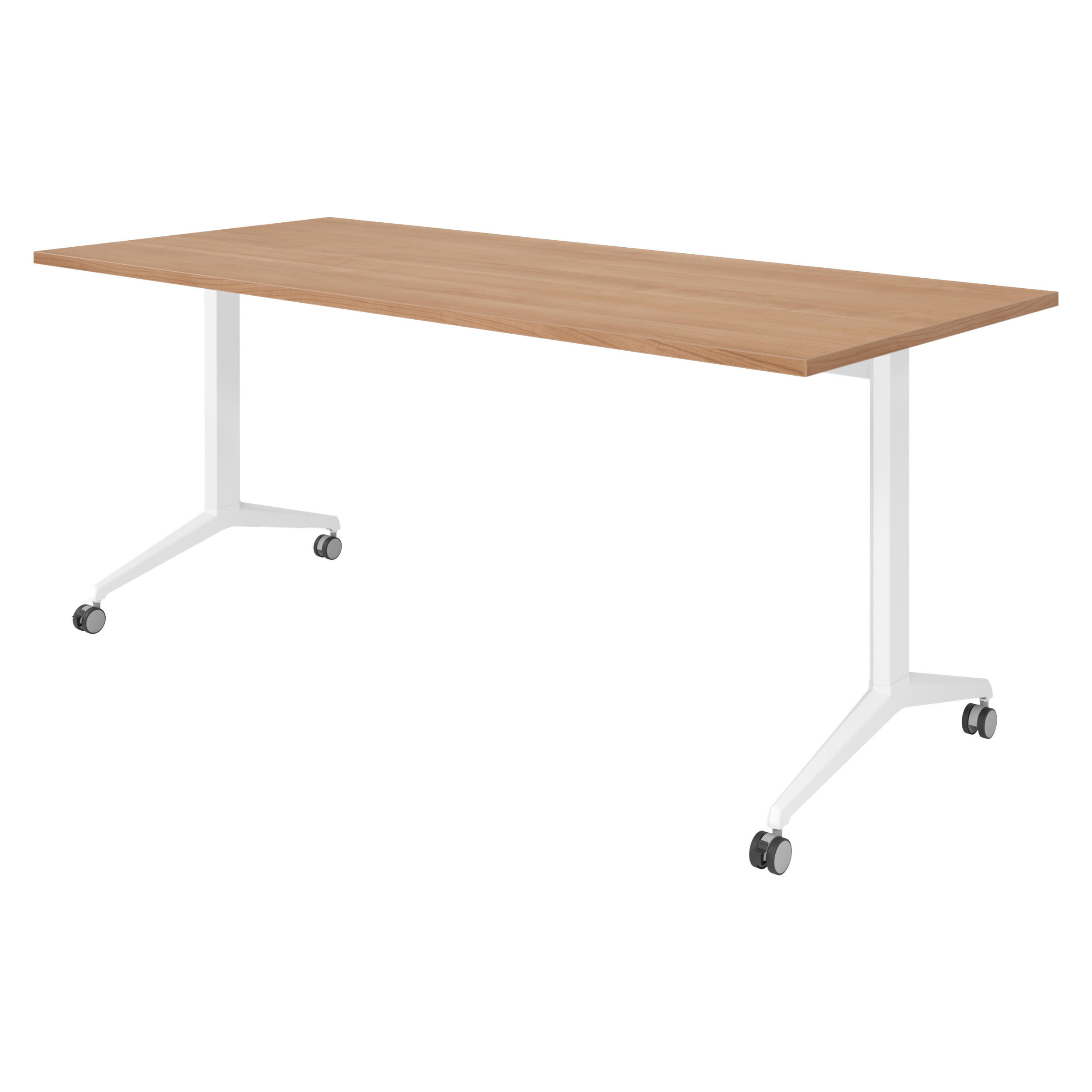 SEMINARTISCH klappbar & fahrbar 80/180/75 cm in Nussbaumfarben/Weiß - Nussbaumfarben/Weiß, Holzwerkstoff (80/180/75cm) - bümö