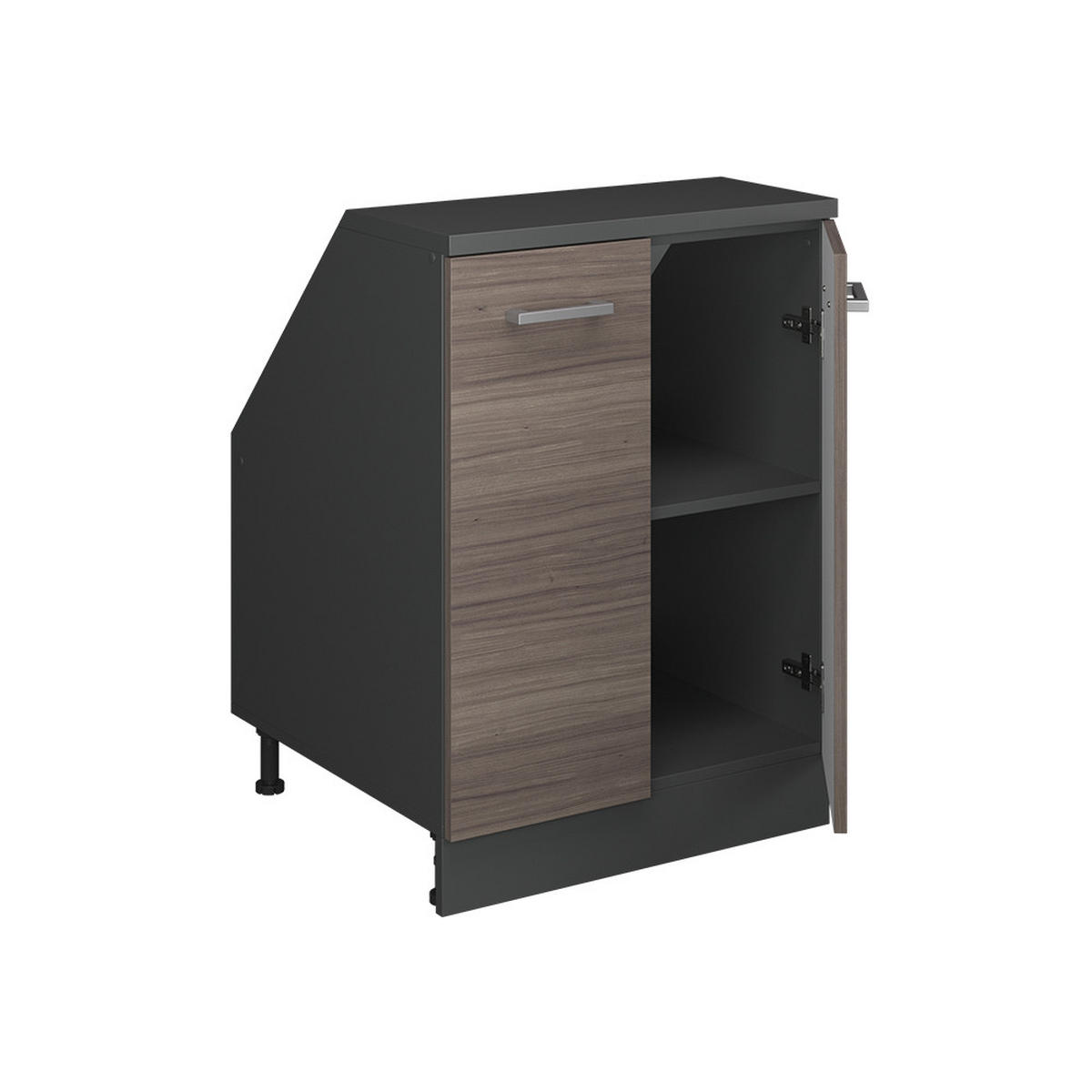 ORMARIĆ ZA KOSI KROV S VRATA Rion Plemenita Siva 60 x 81.6 cm s 2 vrata, korpus ormara dubine 60 cm - siva/antracit, drvni materijal (60/83.8/60cm) - Vicco