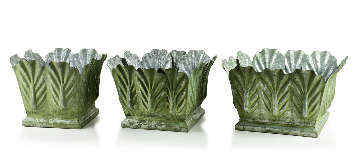 BLUMENTOPF Marina 2er Set Grün 32/32/20 cm Metall - Grün, Metall (32/20/32cm) - Mondex