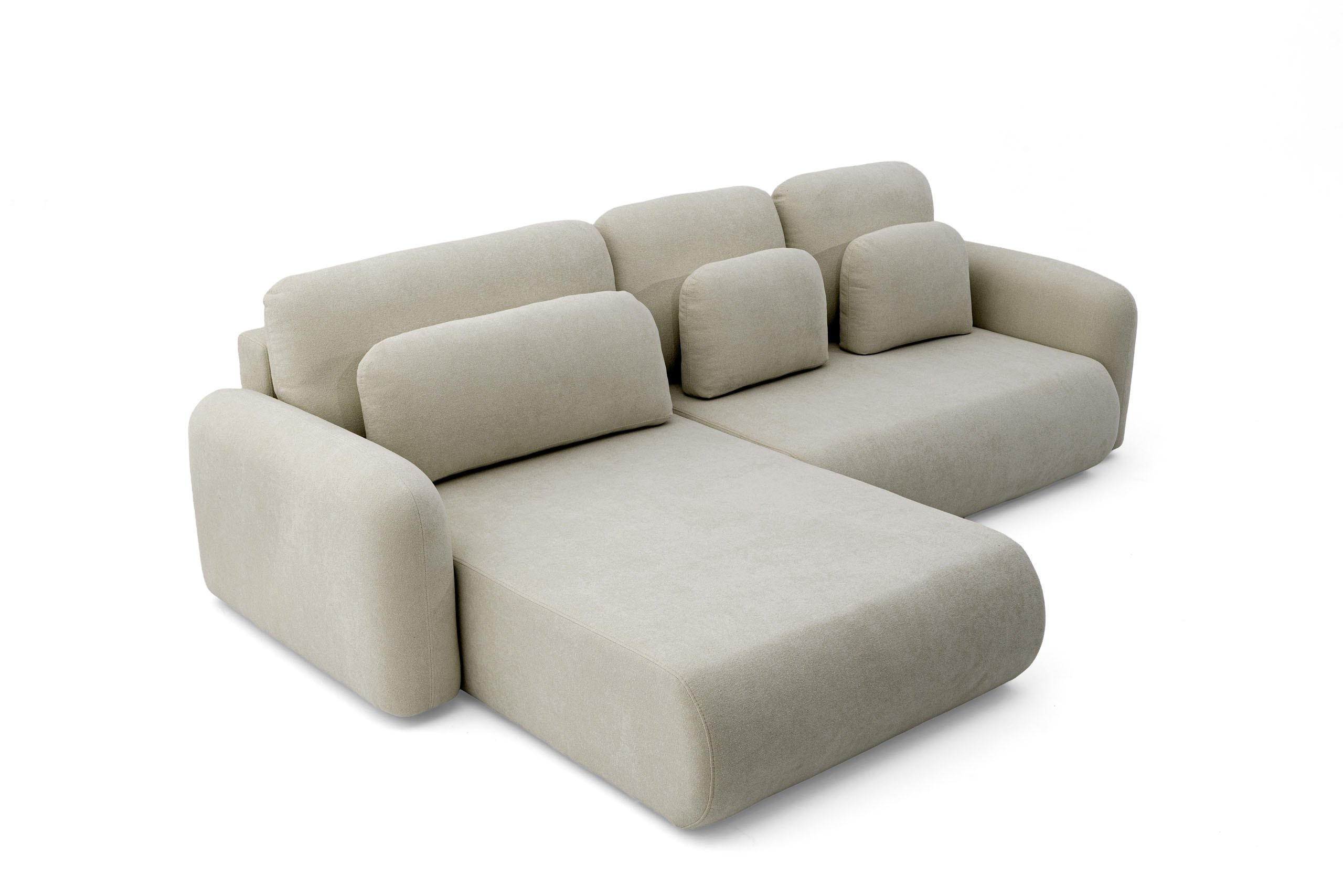 ECKSOFA NEST Universal mit Liegeflache 157x240 cm - Olivgrün, Textil (280/187cm) - Muffo