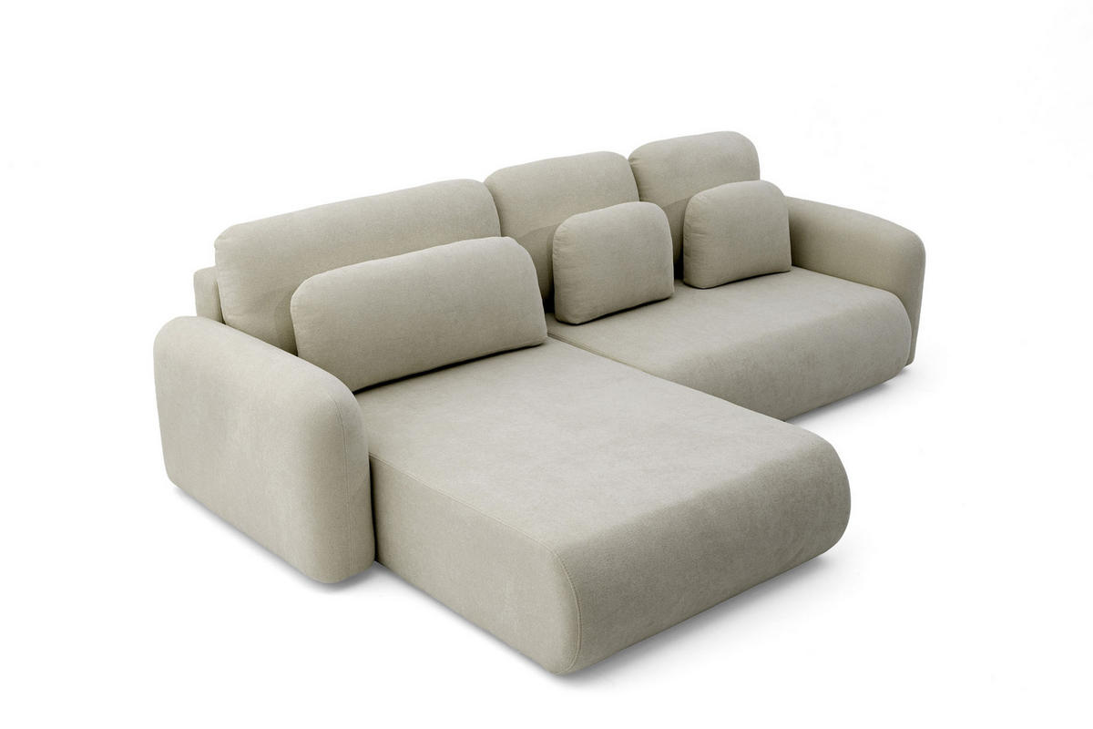 ECKSOFA NEST Universal mit Liegeflache 157x240 cm - Olivgrün, Textil (280/187cm) - Muffo