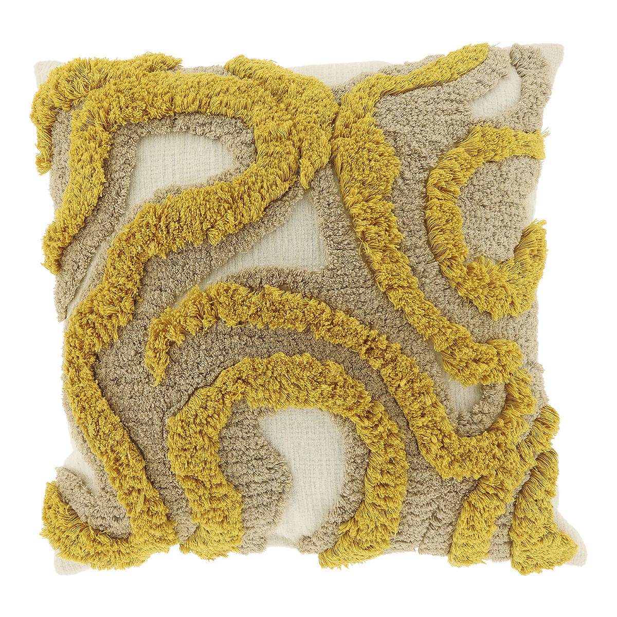 DEKOKISSEN Calin Gelb 45/45/8 cm - Gelb, Textil (45/45cm) - Unique Living