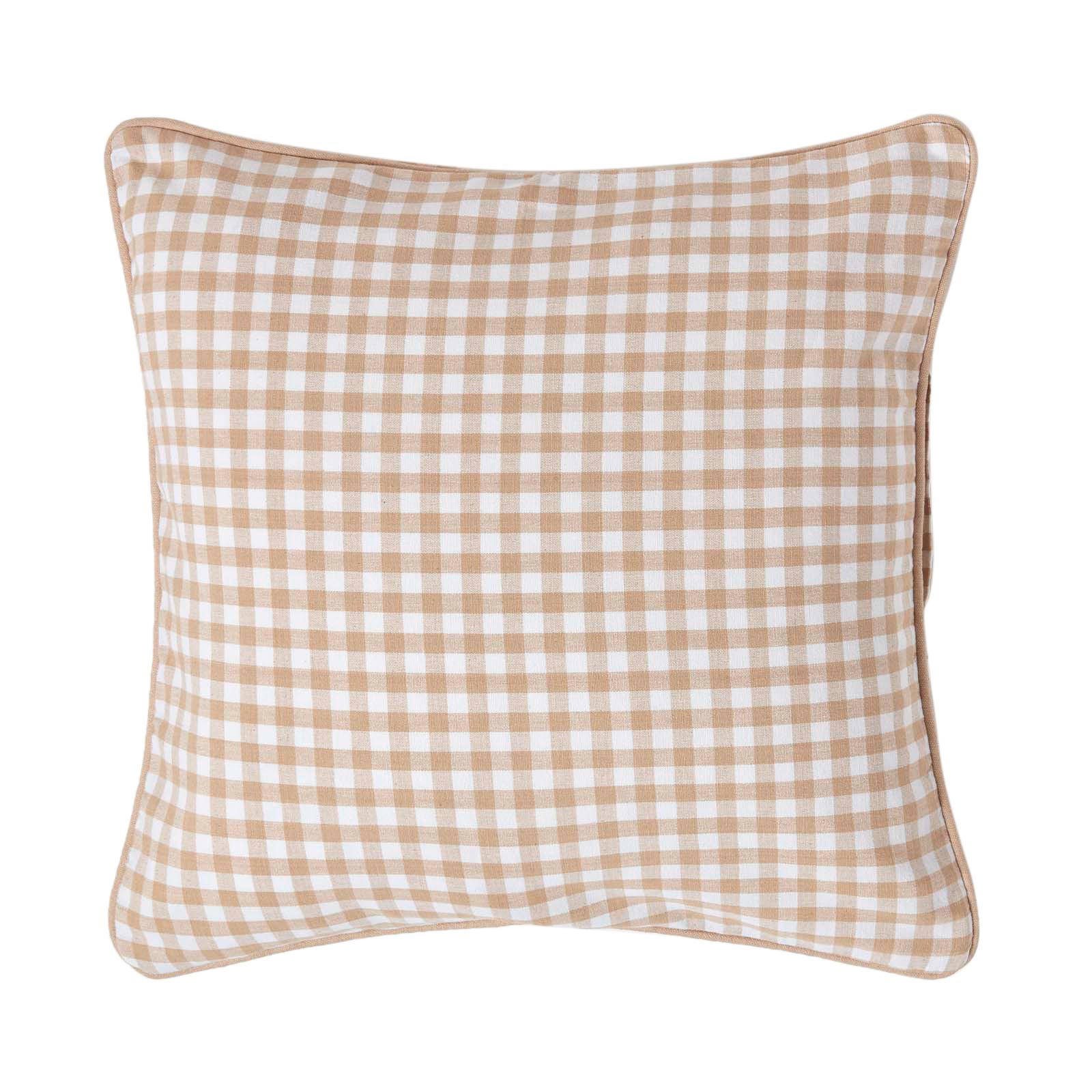 KISSENHÜLLE Vichy-Karo 45/45 cm, 100% Baumwolle - Beige, Textil (45/45cm) - Homescapes