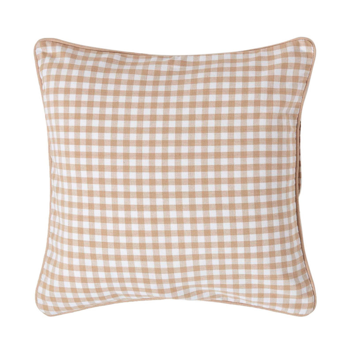 KISSENHÜLLE Vichy-Karo 45/45 cm, 100% Baumwolle - Beige, Textil (45/45cm) - Homescapes