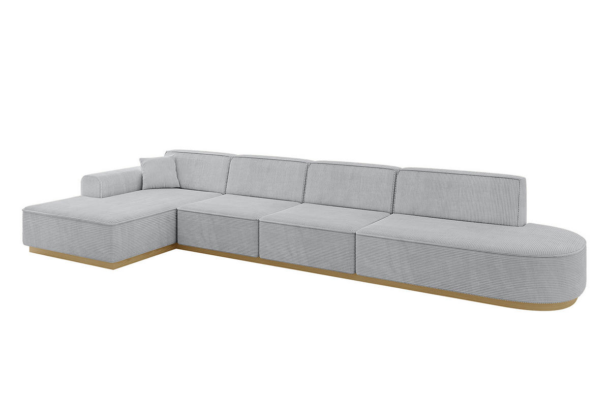 ECKSOFA Ottomane Links IREA-L3-v2 - 403x165x81 cm Grau - Grau, Holzwerkstoff/Textil (403/165cm) - ALTDECOR