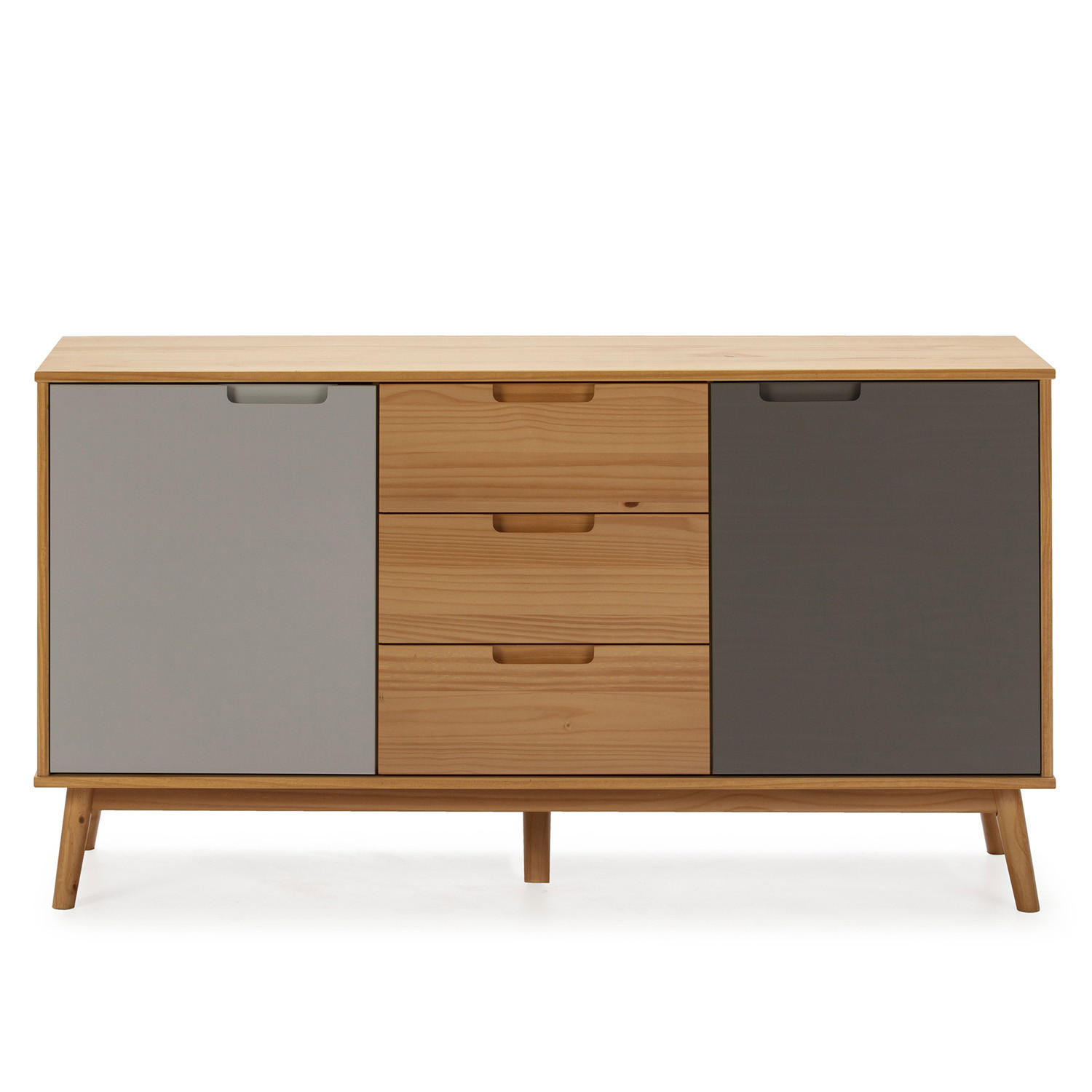 SIDEBOARD Bruce 3 Schubladen 2 Türen - Wildeiche, Holz (140/76/40cm)