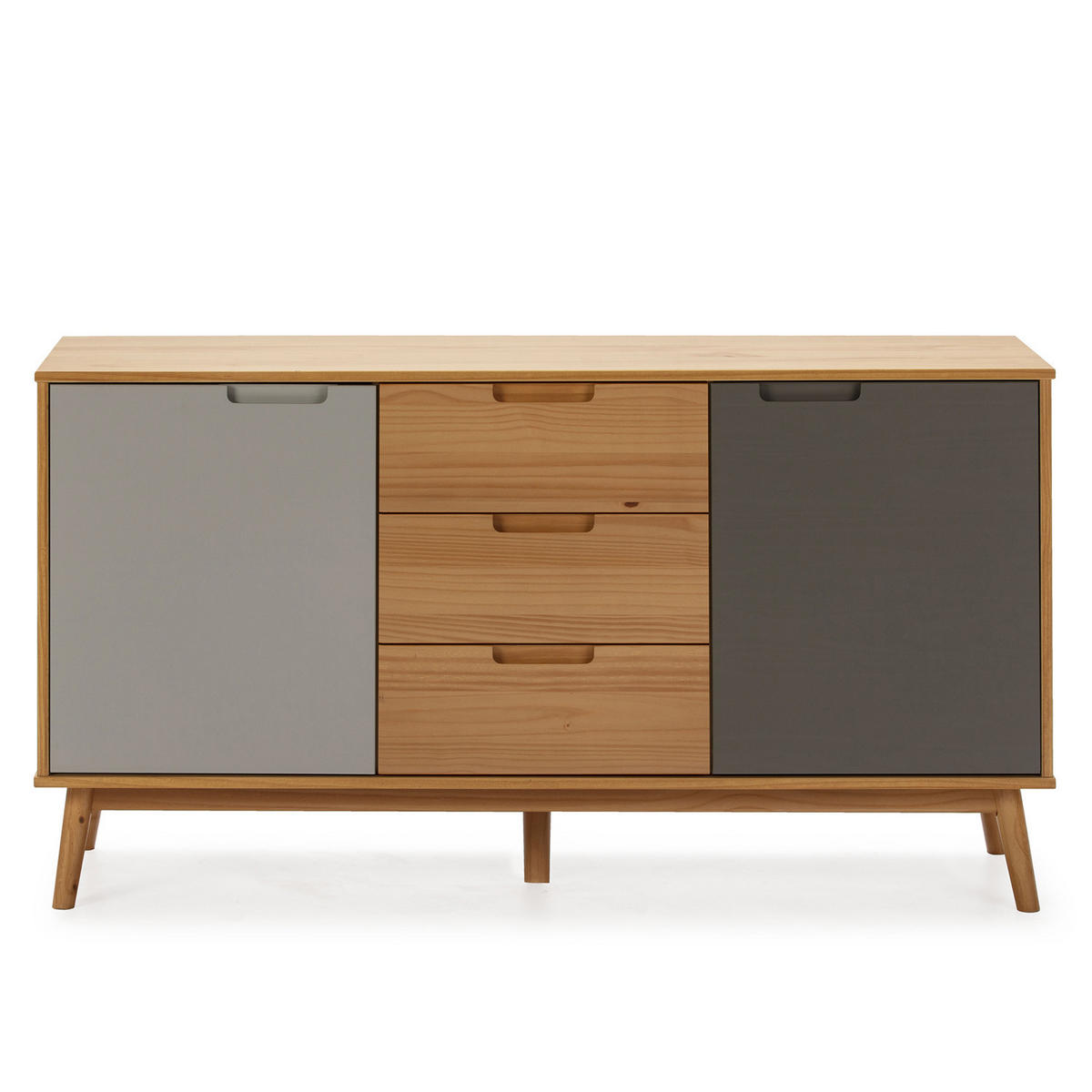SIDEBOARD Bruce 3 Schubladen 2 Türen - Wildeiche, Holz (140/76/40cm)
