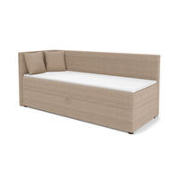 BOXBETT ROBERTO 90/200 in Cord Beige H3 links - Beige, Holz/Holzwerkstoff (90/200cm) - Deine Möbel 24