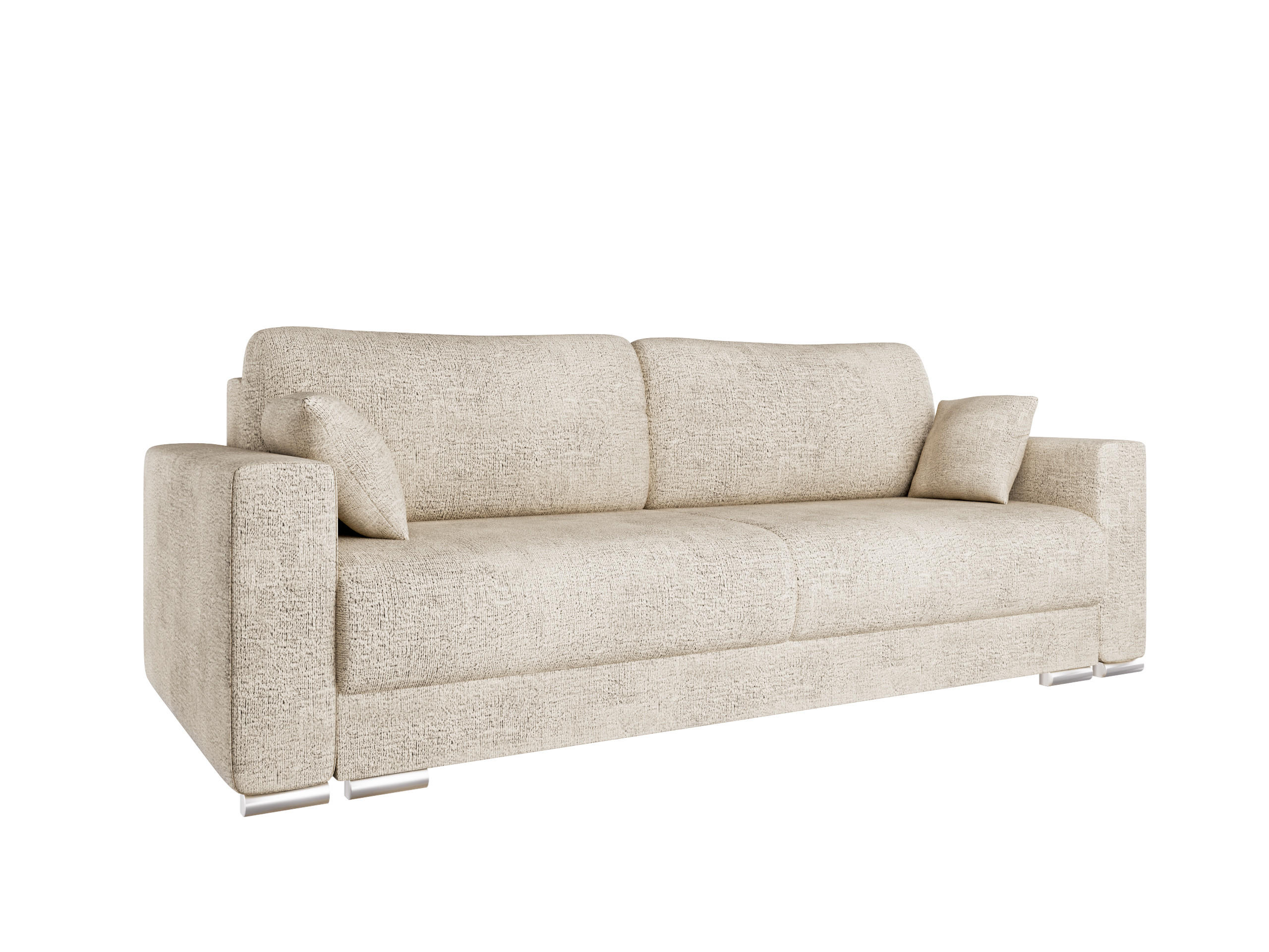 SCHLAFSOFA Calma mit Bettkasten 3-Sitzer modernen Stil, Creme - Creme, Holz (229/87/97cm) - Panda Möbel
