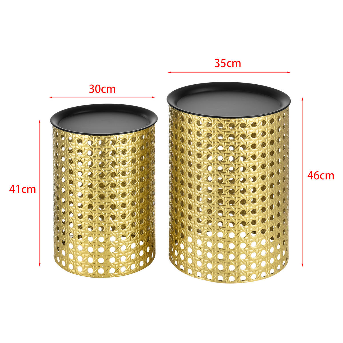 BEISTELLTISCH Theux im 2er Set - Goldfarben, Metall (30/30/41cm) - [en.casa]