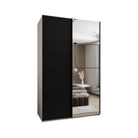 SCHWEBETÜRENSCHRANK 245,5/160/64 2-türig - Schwarz/Weiß, Holz/Metall (160/245/64cm) - Abiks Möbel
