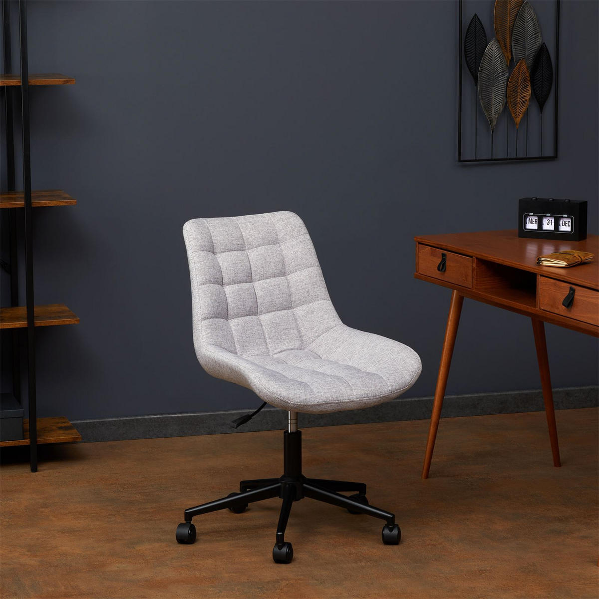 DREHSTUHL TALIA - Grau, Textil (53/89/61cm) - IDIMEX