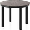 ESSTISCH Corin Schwarz runder ausziehbarer, Dunkelgrauer Beton 100-176/100/76 cm - Dunkelgrau/Schwarz, Holzwerkstoff/Metall (100/100/76cm) - WFL GROUP